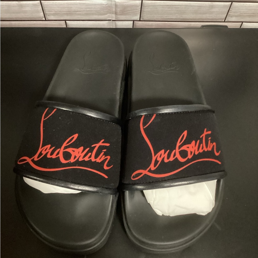 Christian Louboutin pool fun neoprene slides